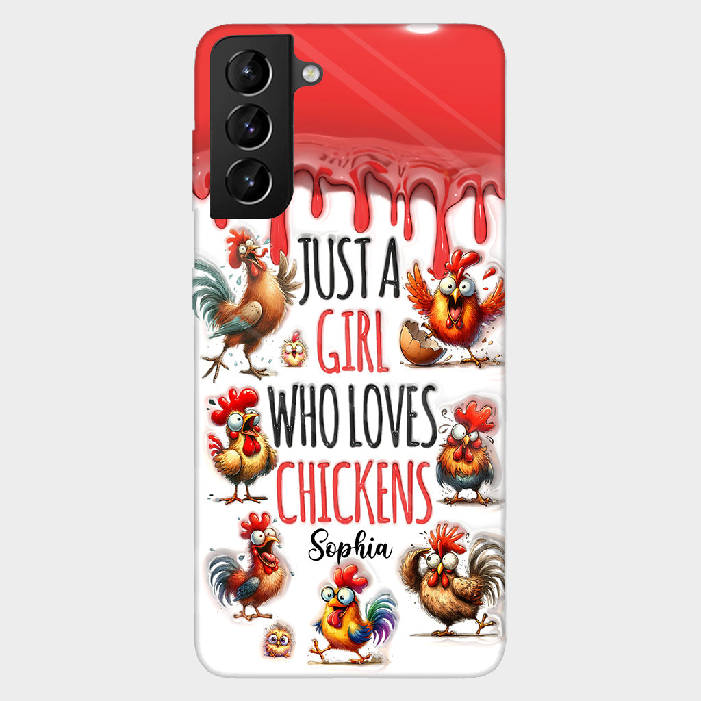 Une fille qui adore le poulet - Coque de téléphone personnalisée avec motif poulet intégral