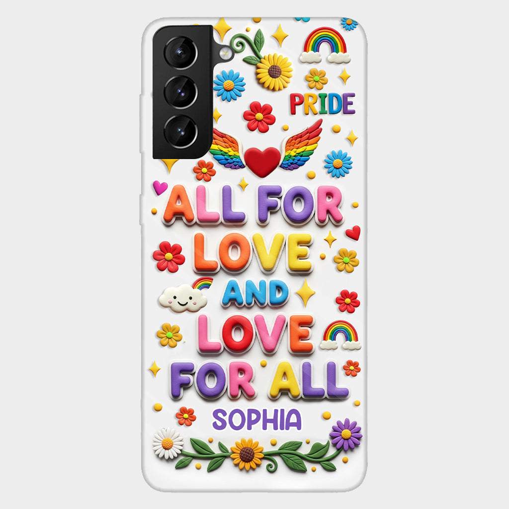 Alles für die Liebe und Liebe für alle – Personalisierte Handyhülle mit LGBT-Unterstützung und Vollbild-Print