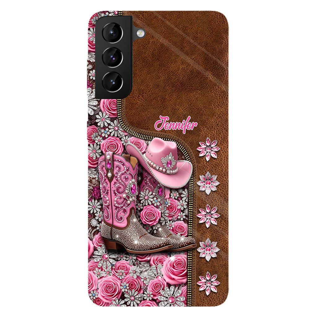 Wunderschöne Cowboystiefel - Personalisierte Handyhülle mit Cowgirl-Vollprint