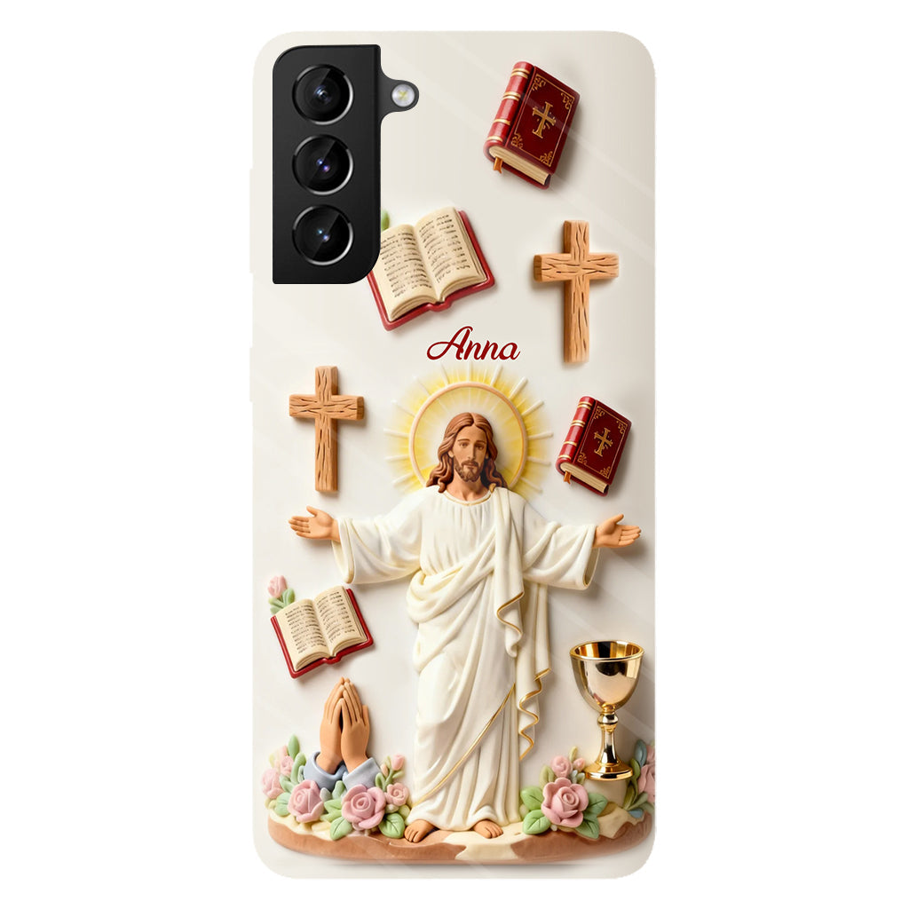 La foi plutôt que la peur - Coque de téléphone personnalisée avec impression chrétienne intégrale