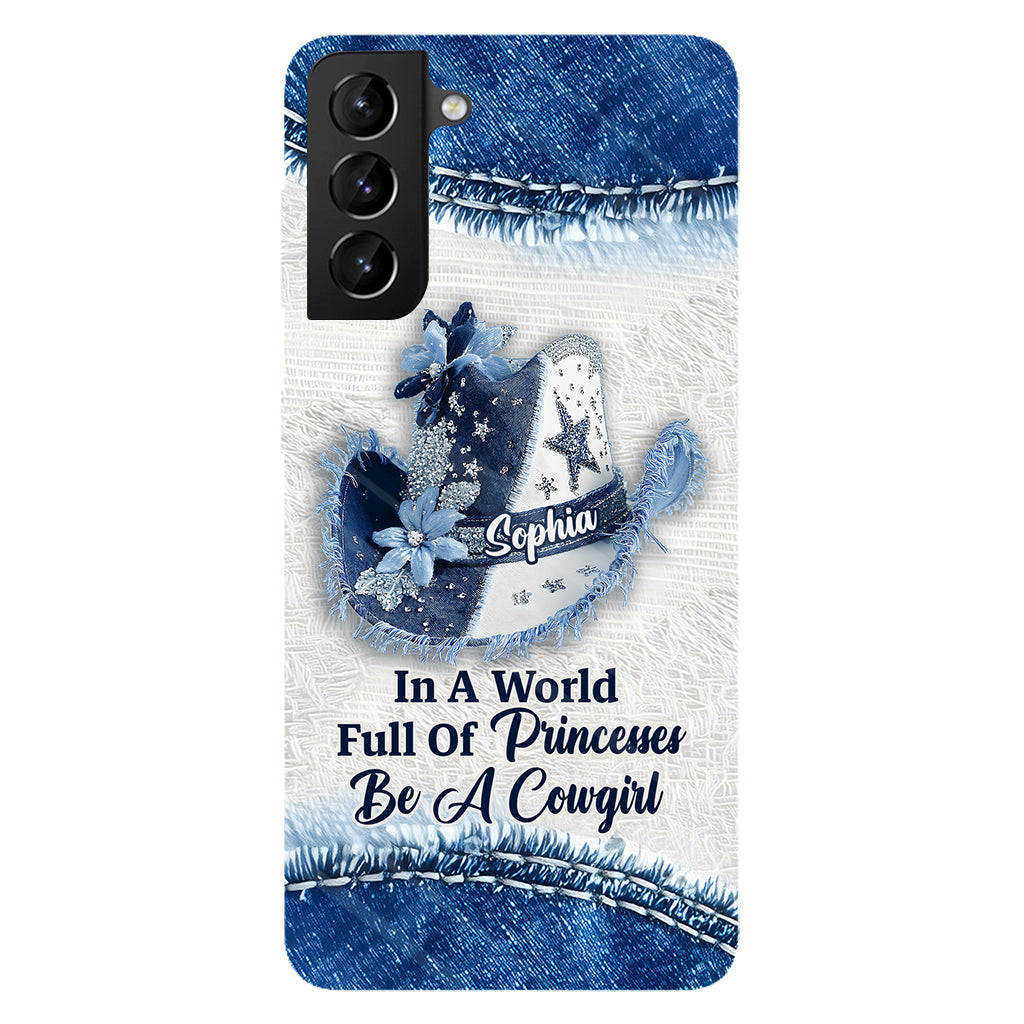 Dans un monde plein de princesses - Coque de téléphone personnalisée avec motif cowgirl