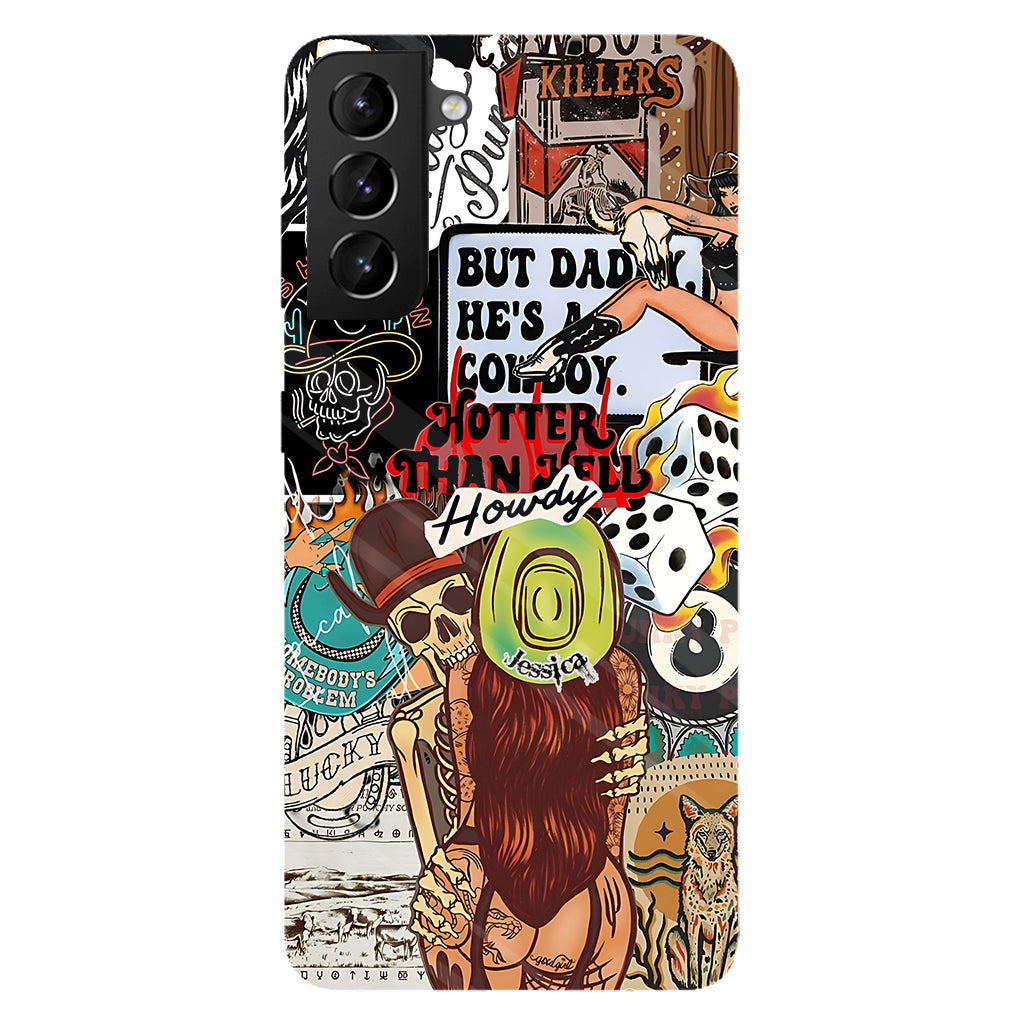 Salut Cowgirl ! Coque de téléphone personnalisée avec motif cowgirl