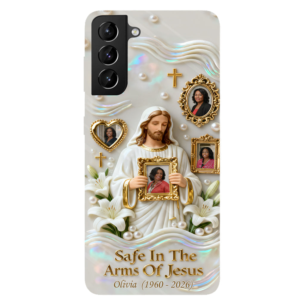 Sauver dans les bras de Jésus - Coque de téléphone commémorative personnalisée avec impression intégrale