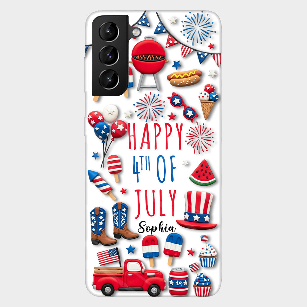 Joyeux 4 juillet ! Coque de téléphone personnalisée avec impression intégrale pour la fête nationale américaine (4 juillet).