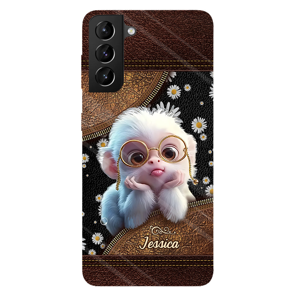 Coque de téléphone personnalisée avec imprimé intégral représentant un singe mignon