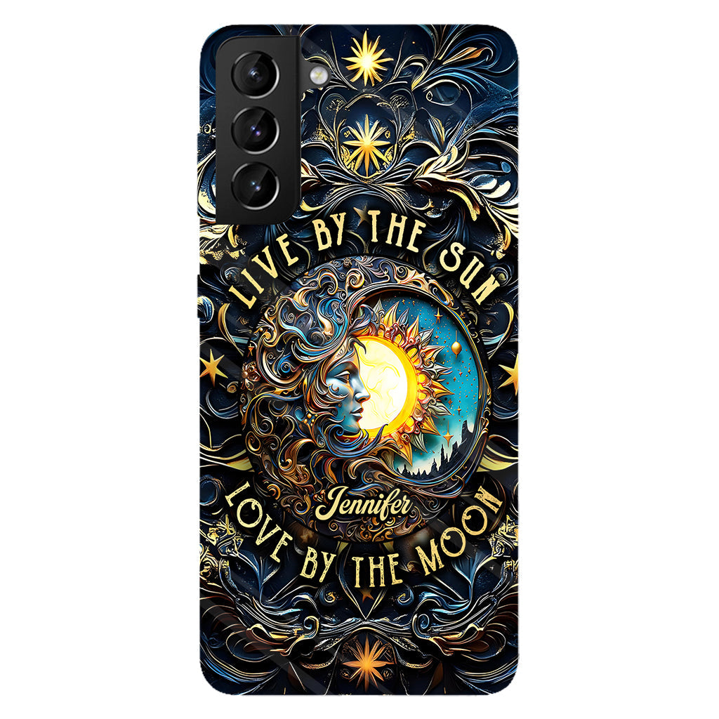 Vivre selon le soleil, aimer selon la lune - Coque de téléphone personnalisée style hippie avec imprimé intégral