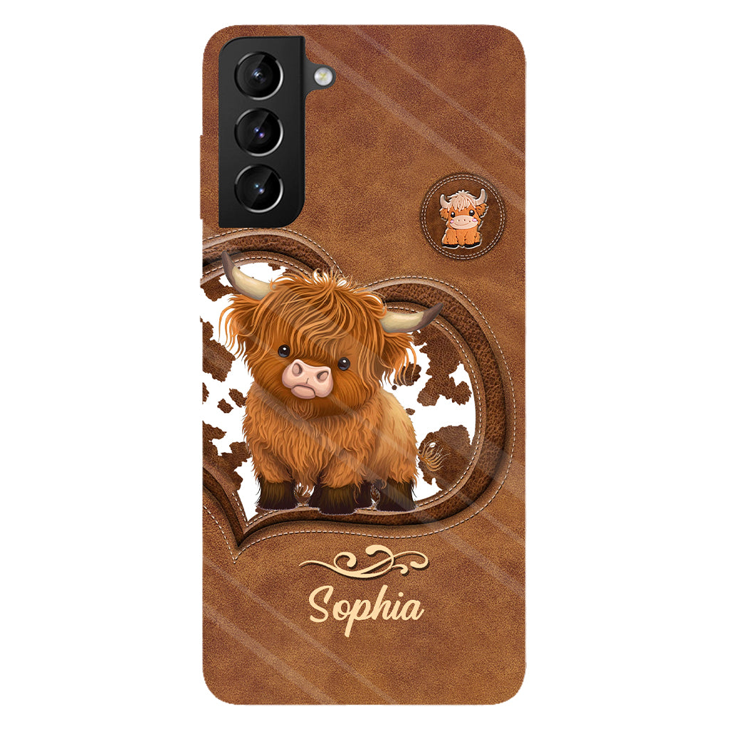 Coque de téléphone personnalisée avec imprimé vache des Highlands - Mignonne vache des Highlands
