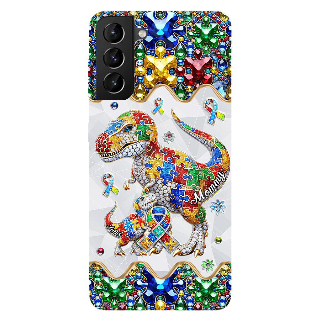 Strong Mama - Coque de téléphone personnalisée avec impression intégrale pour la sensibilisation à l'autisme