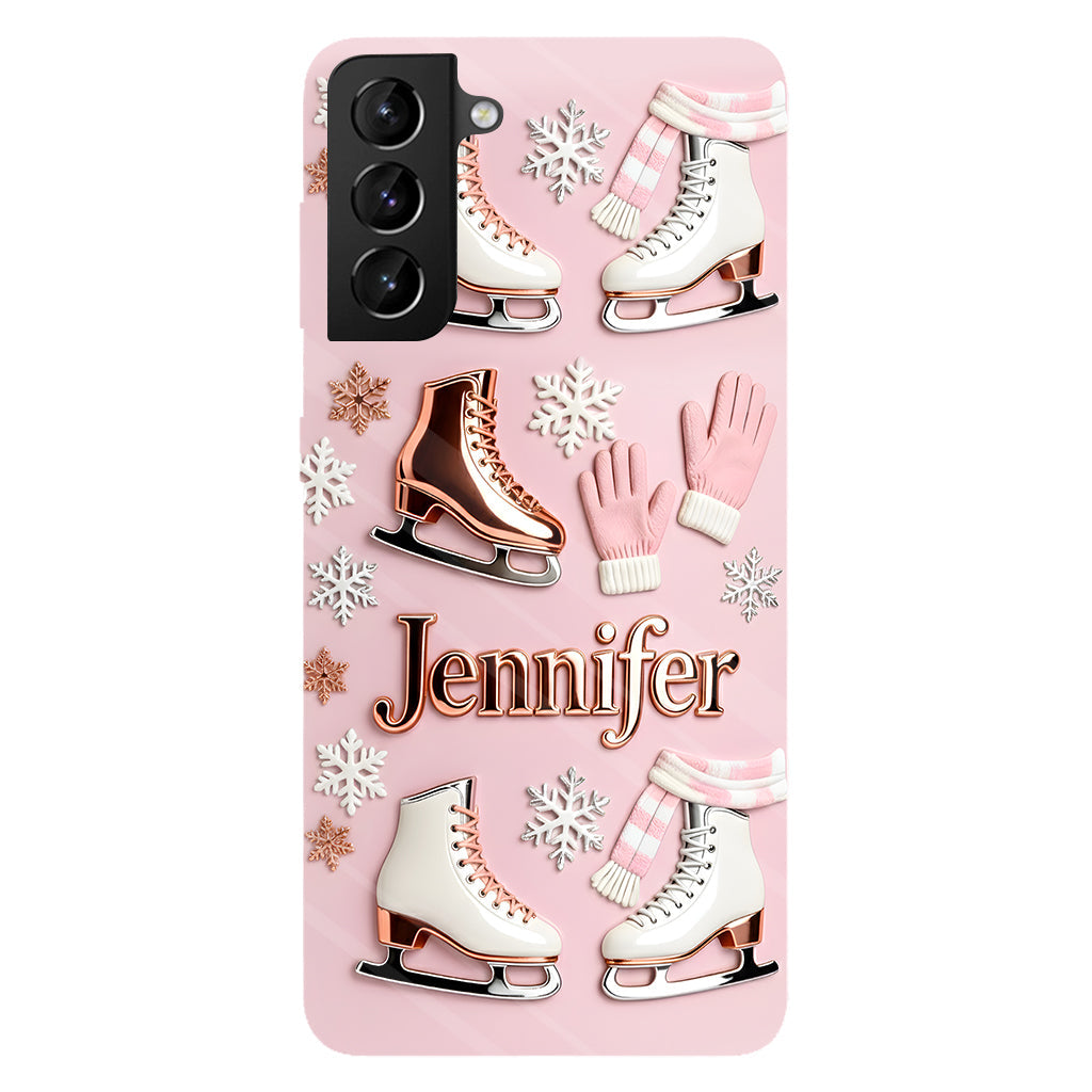 Le patinage sur glace me rend heureux - Coque de téléphone personnalisée avec impression intégrale sur le thème du patinage sur glace