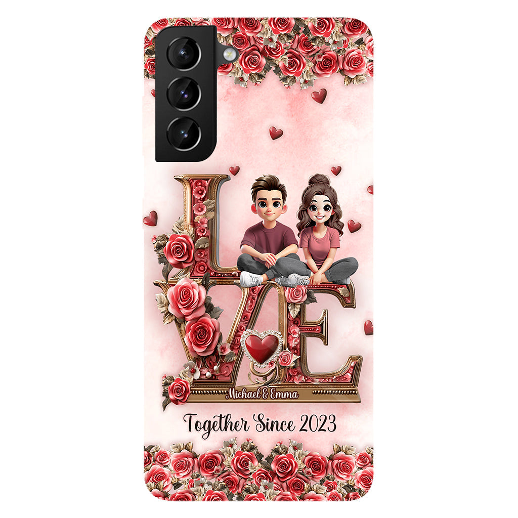 I Love You Forever - Personalized Couple Full Print Phone Case