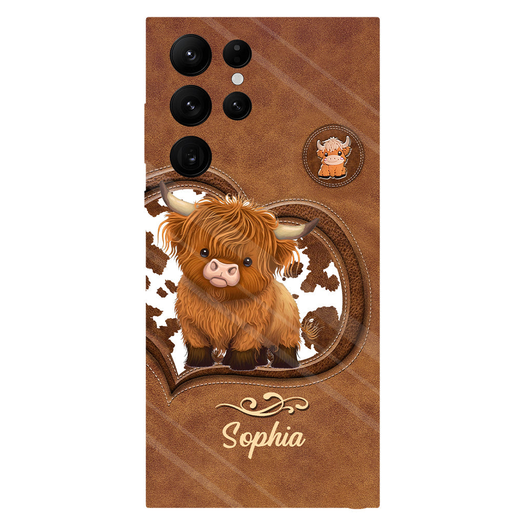 Coque de téléphone personnalisée avec imprimé vache des Highlands - Mignonne vache des Highlands