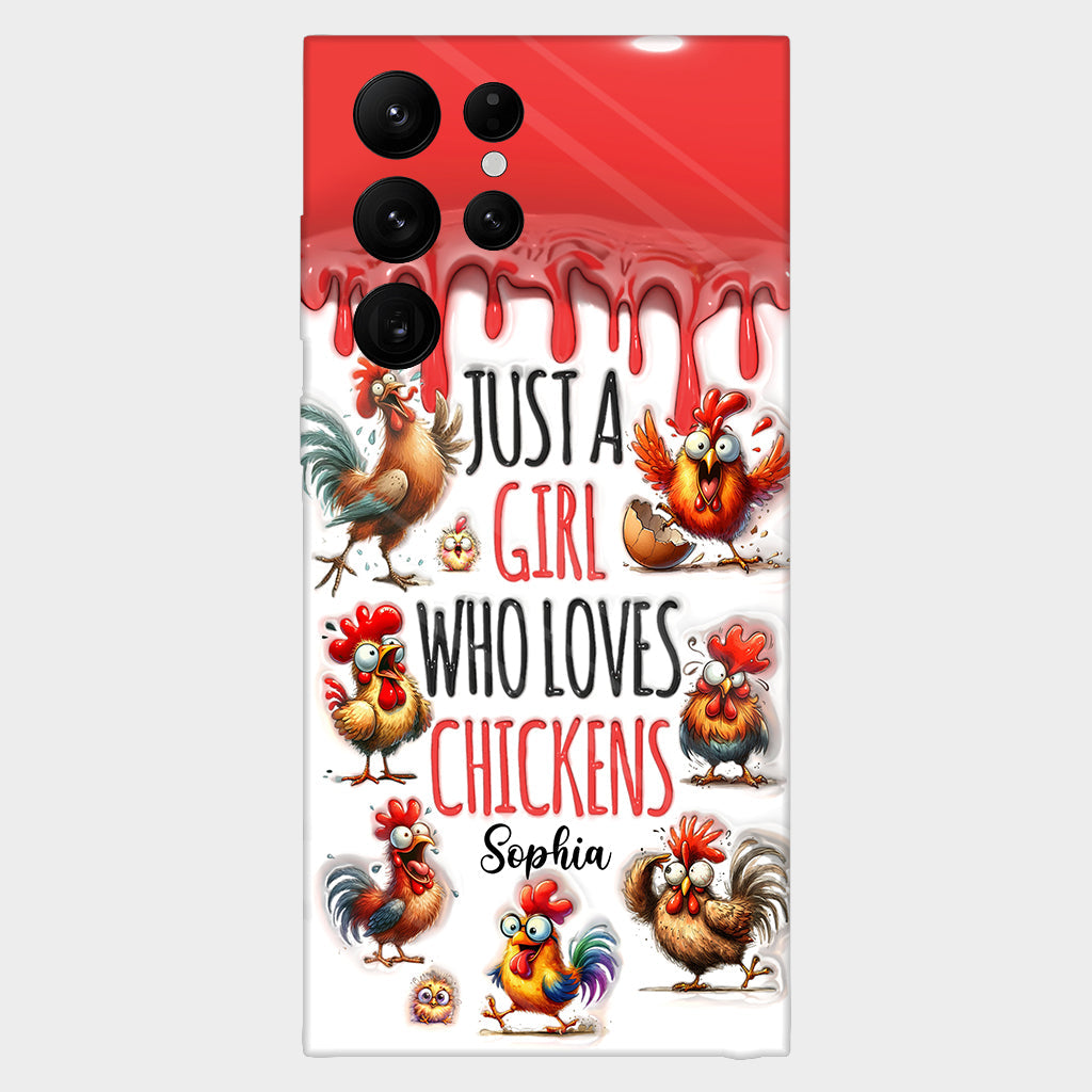 Une fille qui adore le poulet - Coque de téléphone personnalisée avec motif poulet intégral