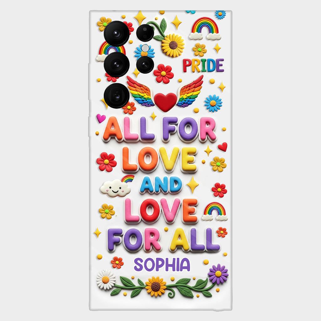Alles für die Liebe und Liebe für alle – Personalisierte Handyhülle mit LGBT-Unterstützung und Vollbild-Print
