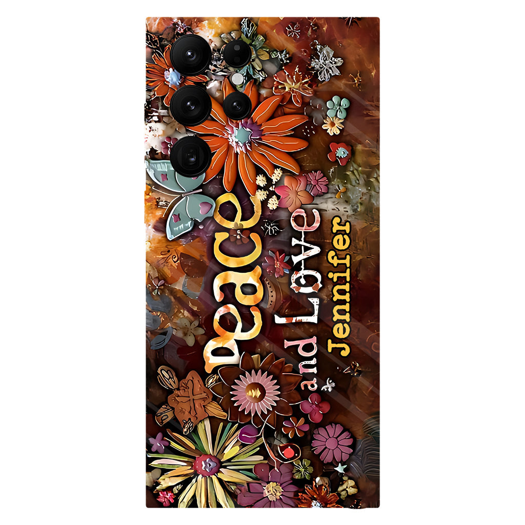 Frieden und Liebe – Personalisierte Handyhülle im Hippie-Stil mit Vollprint
