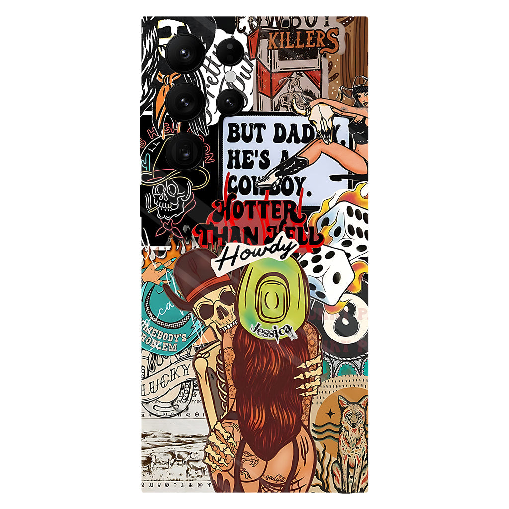 Salut Cowgirl ! Coque de téléphone personnalisée avec motif cowgirl