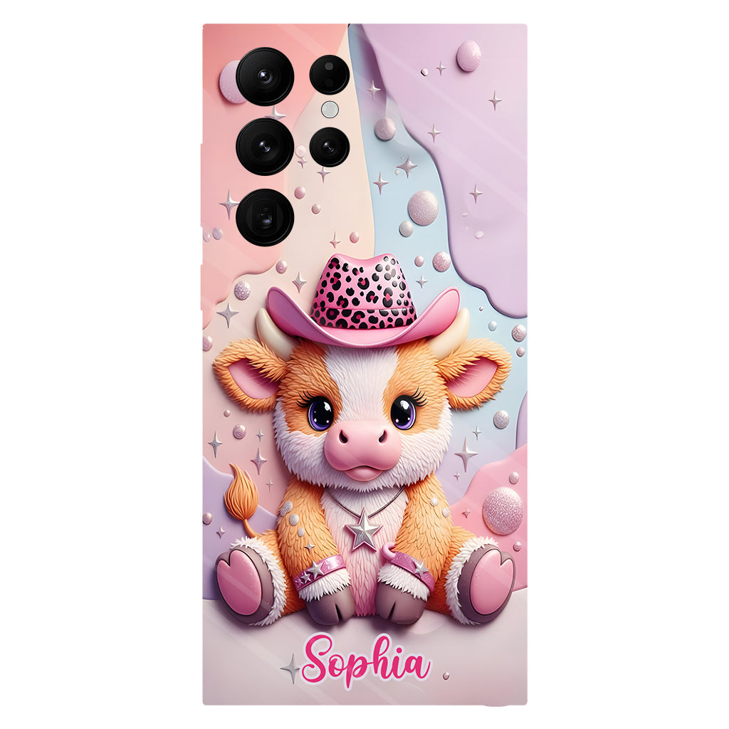 Adorable vache des Highlands - Coque de téléphone personnalisée avec imprimé intégral vache des Highlands