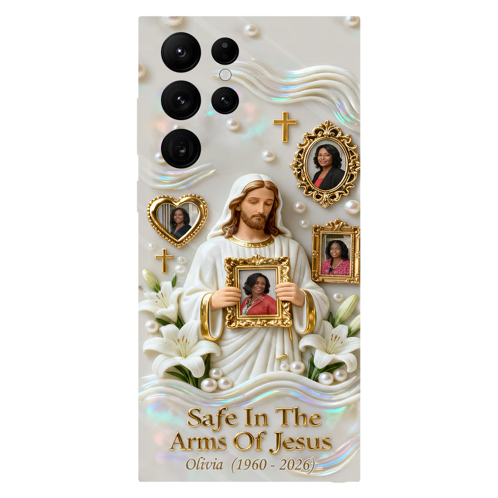 Sauver dans les bras de Jésus - Coque de téléphone commémorative personnalisée avec impression intégrale