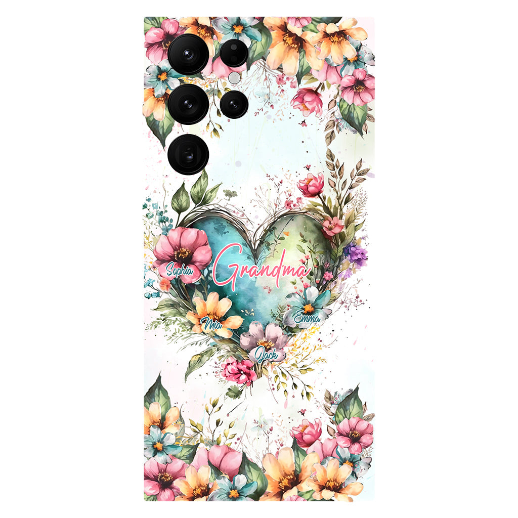 Grandma's Mom's Flowers - Personalized Grandma Full Print Phone Case