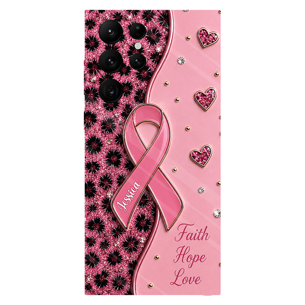 Pink Ribbon - Personalized Breast Cancer Awareness Full Print Phone Case