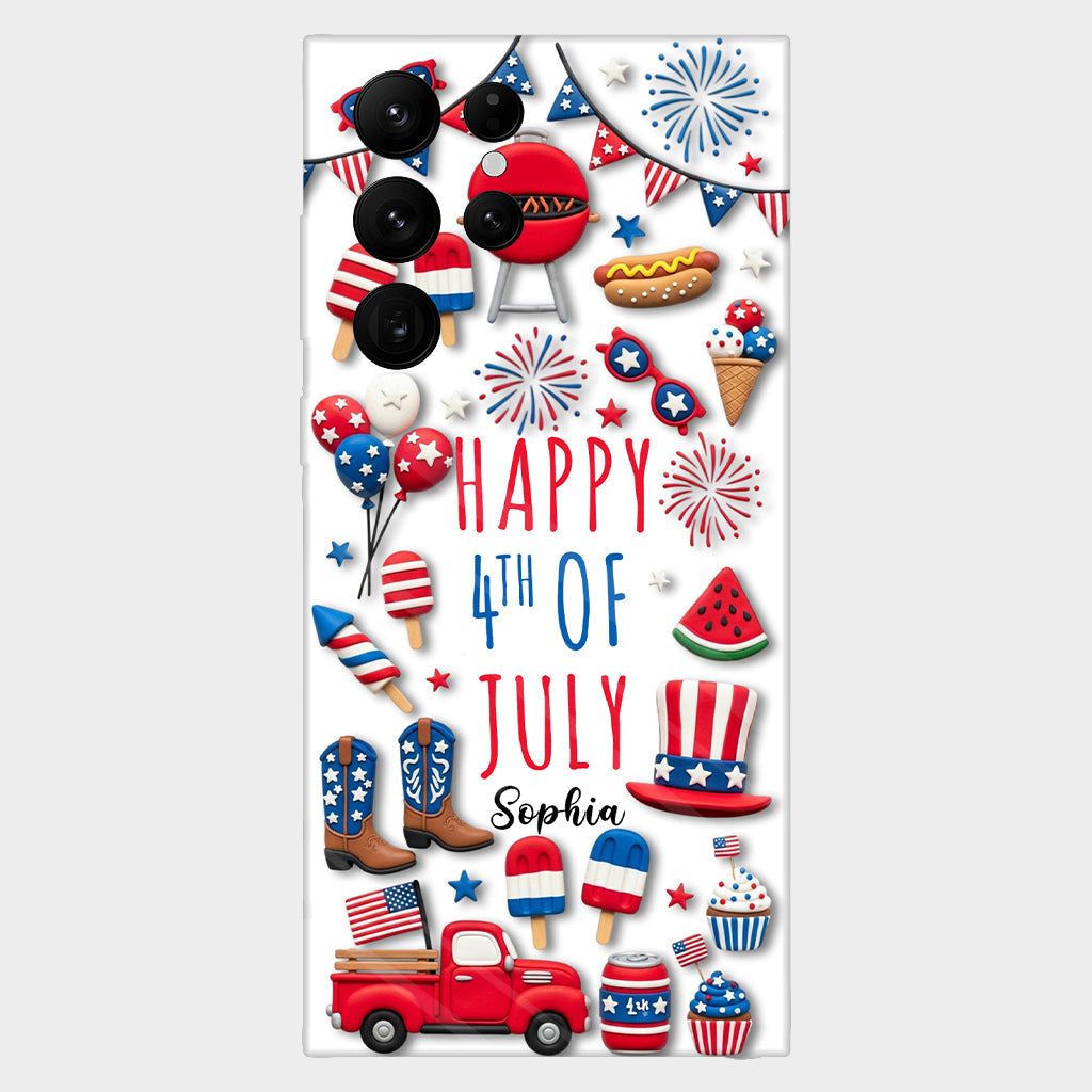Joyeux 4 juillet ! Coque de téléphone personnalisée avec impression intégrale pour la fête nationale américaine (4 juillet).