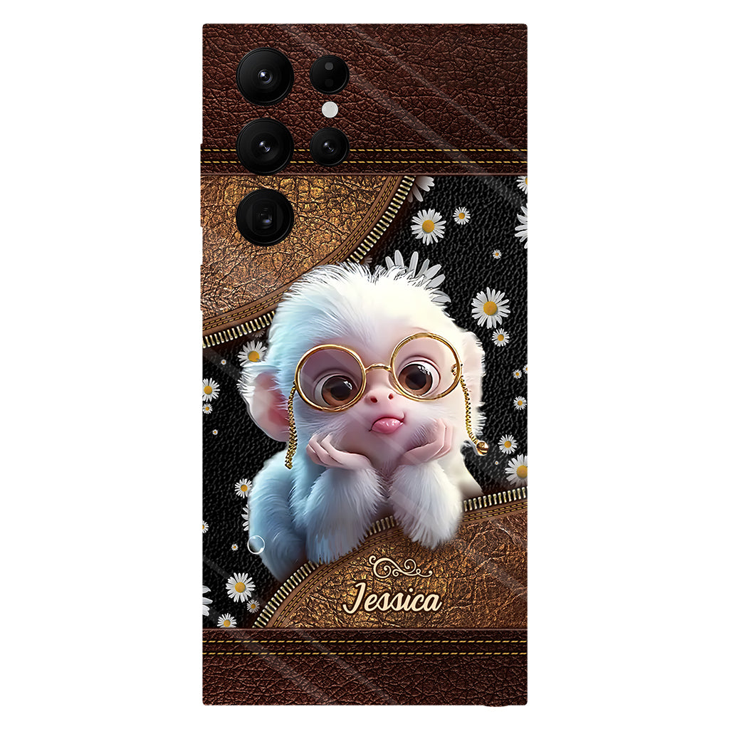 Coque de téléphone personnalisée avec imprimé intégral représentant un singe mignon