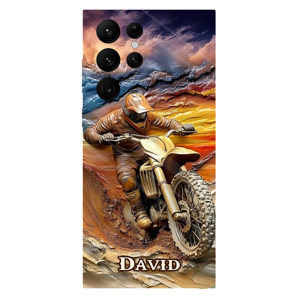 Né pour rouler - Coque de téléphone personnalisée avec impression intégrale de moto cross