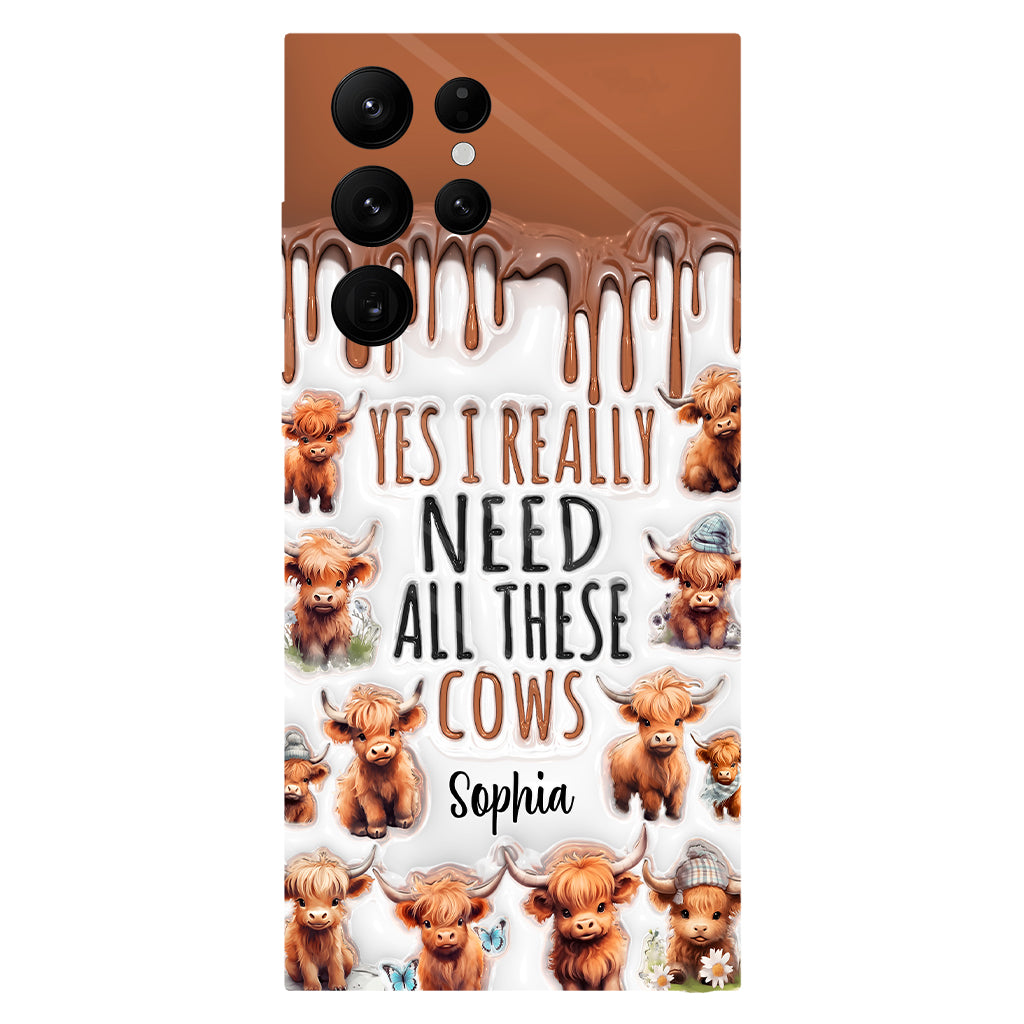 Oui, j'ai vraiment besoin de toutes ces vaches - Coque de téléphone personnalisée avec impression intégrale