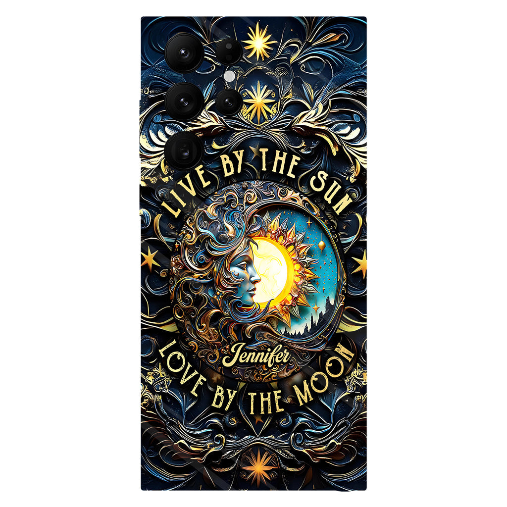 Vivre selon le soleil, aimer selon la lune - Coque de téléphone personnalisée style hippie avec imprimé intégral
