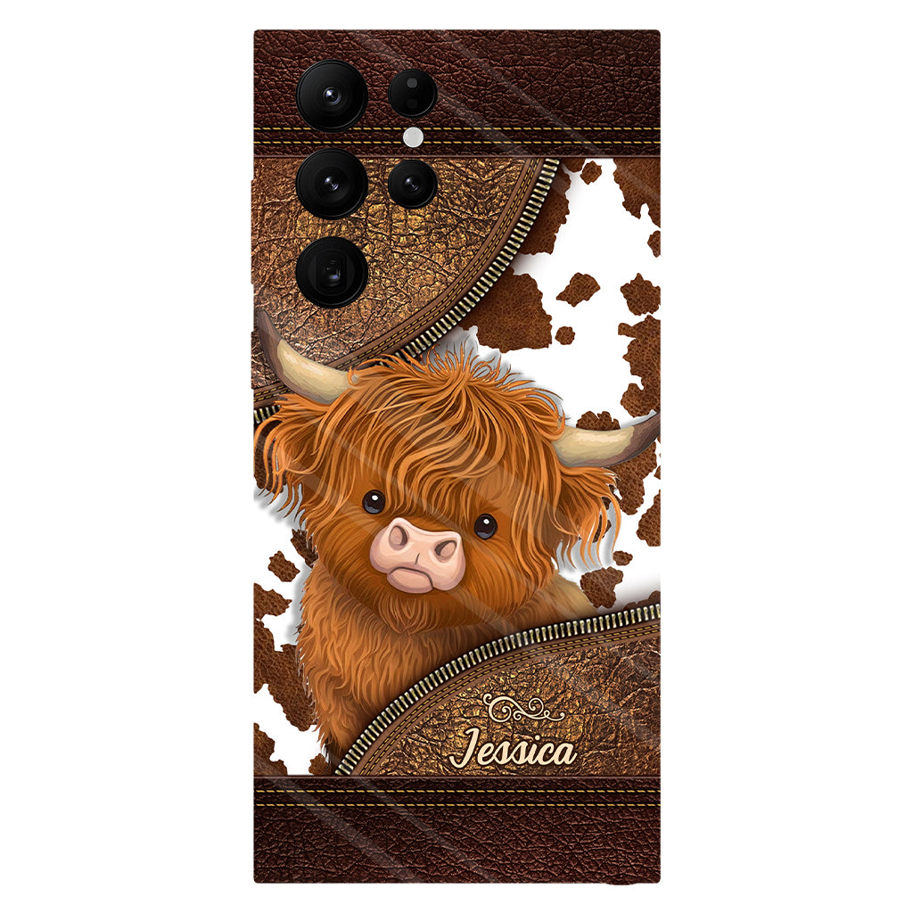 Juste une fille qui aime les vaches des Highlands - Coque de téléphone personnalisée avec impression intégrale