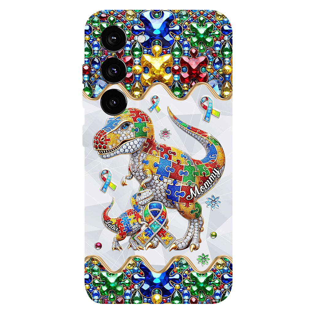 Strong Mama - Coque de téléphone personnalisée avec impression intégrale pour la sensibilisation à l'autisme