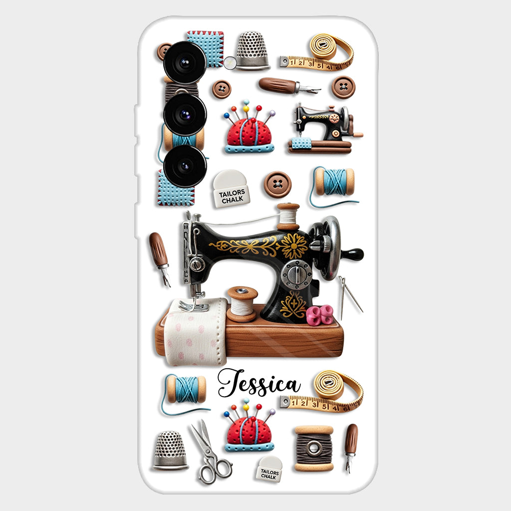 Superbe machine à coudre - Coque de téléphone personnalisée avec impression intégrale sur le thème de la couture