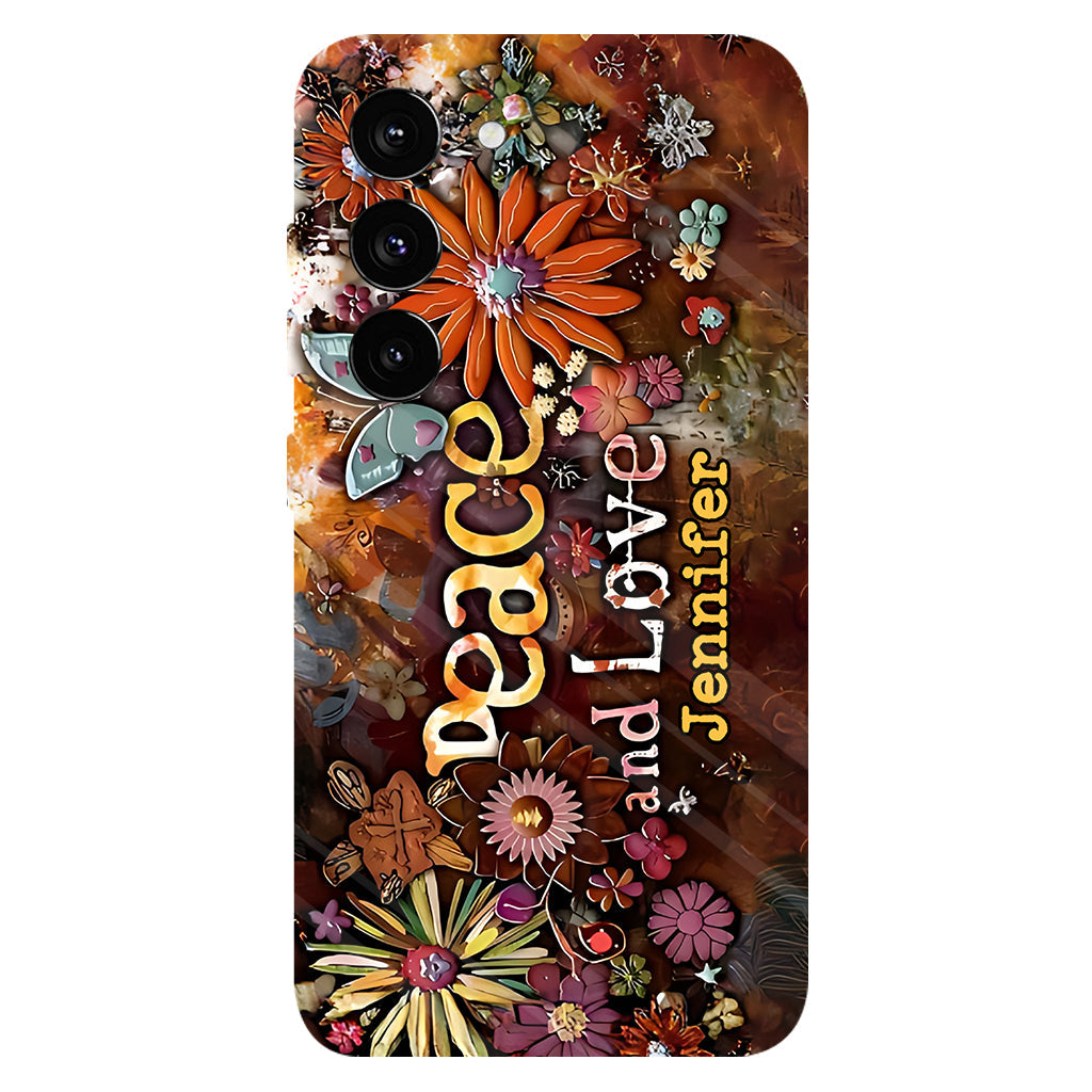 Frieden und Liebe – Personalisierte Handyhülle im Hippie-Stil mit Vollprint
