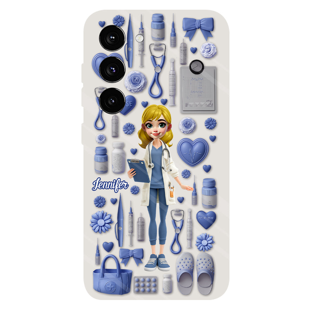 Nursing Is A Work Of Heart - Personalized Nurse Full Print Phone Case