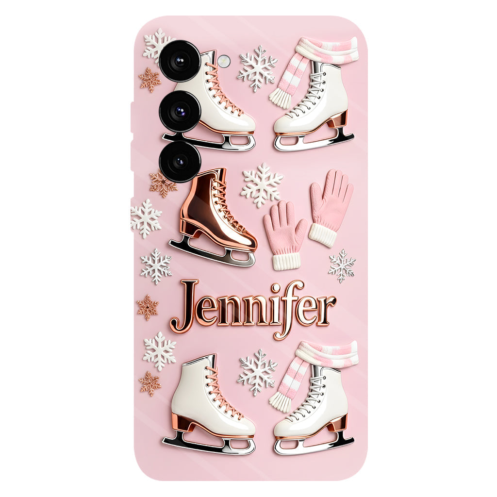 Le patinage sur glace me rend heureux - Coque de téléphone personnalisée avec impression intégrale sur le thème du patinage sur glace
