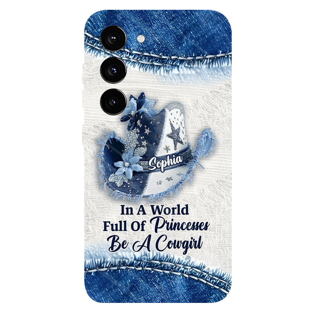 Dans un monde plein de princesses - Coque de téléphone personnalisée avec motif cowgirl