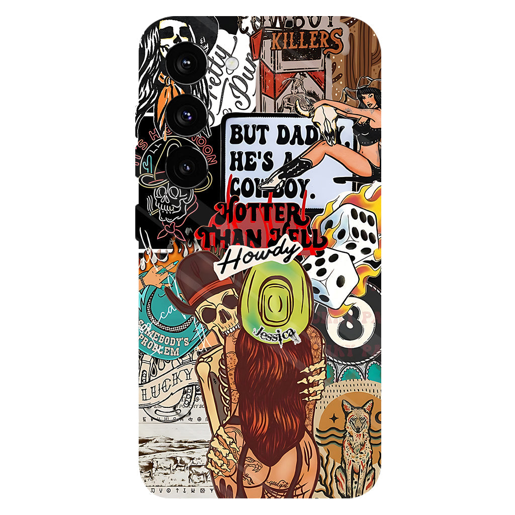 Salut Cowgirl ! Coque de téléphone personnalisée avec motif cowgirl