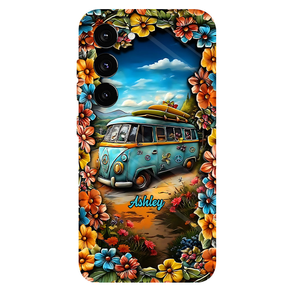Coque de téléphone personnalisée Hippie Van - Motif hippie intégral