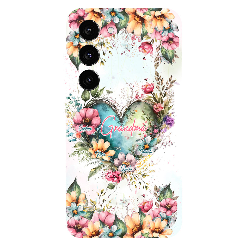 Grandma's Mom's Flowers - Personalized Grandma Full Print Phone Case