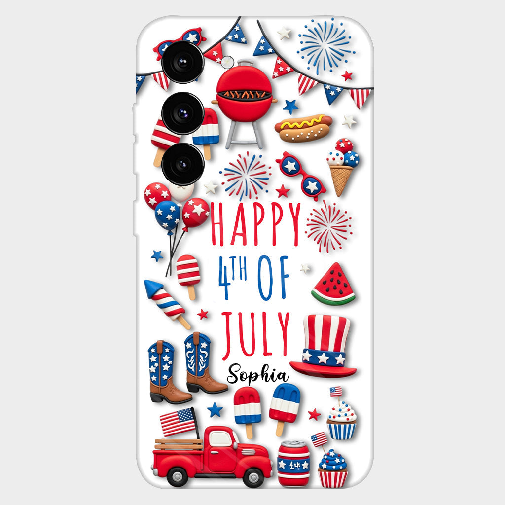 Joyeux 4 juillet ! Coque de téléphone personnalisée avec impression intégrale pour la fête nationale américaine (4 juillet).