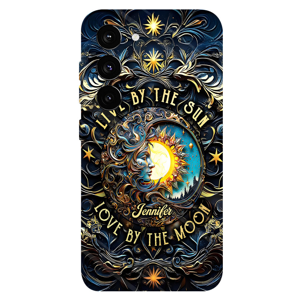 Vivre selon le soleil, aimer selon la lune - Coque de téléphone personnalisée style hippie avec imprimé intégral