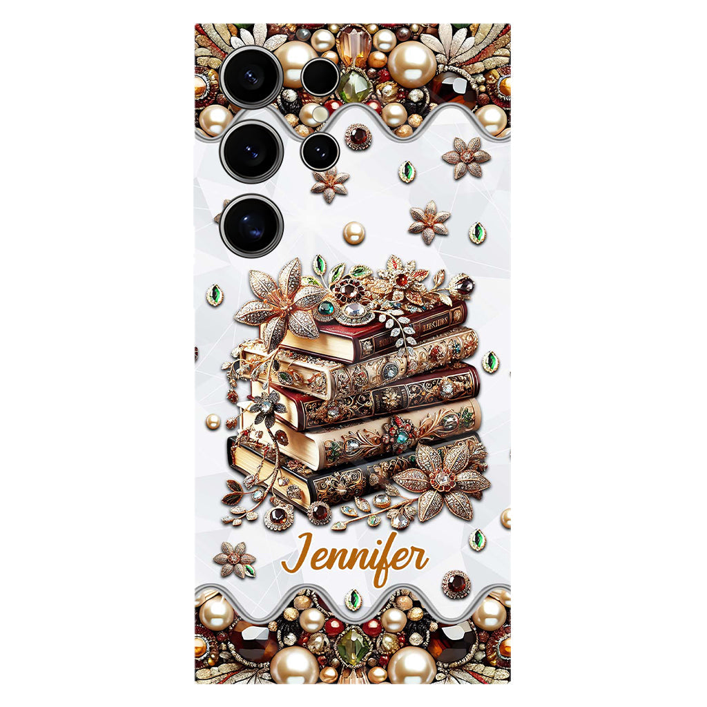 Une fille qui aime les livres - Coque de téléphone personnalisée avec impression intégrale d'un livre