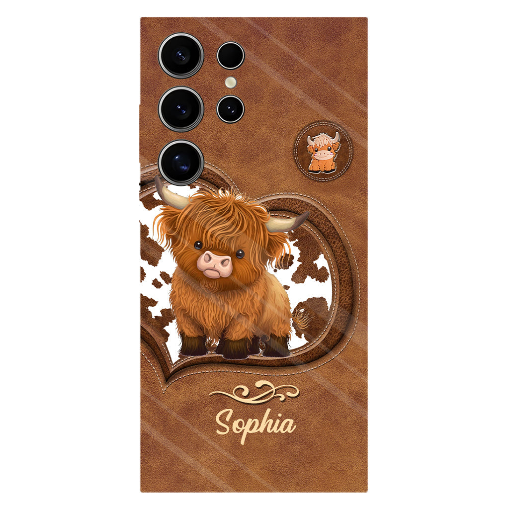Coque de téléphone personnalisée avec imprimé vache des Highlands - Mignonne vache des Highlands