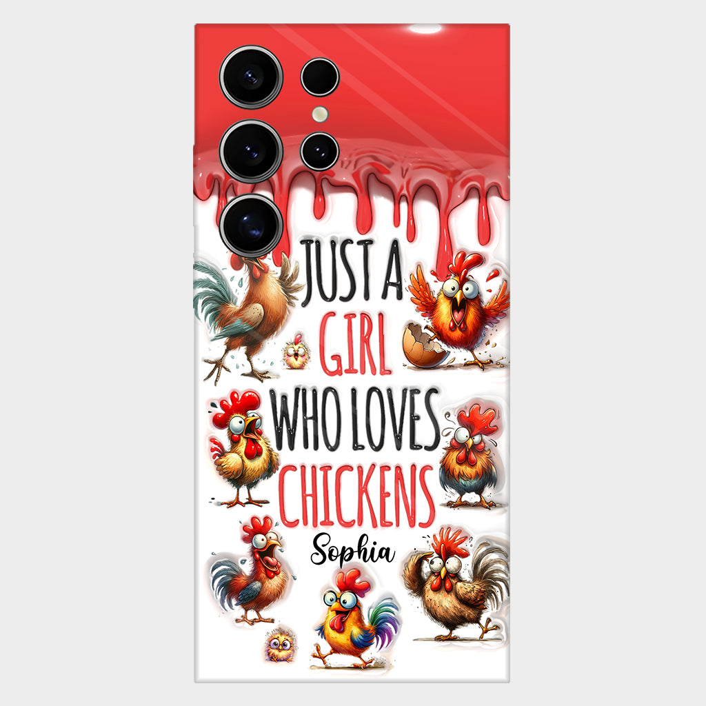 Une fille qui adore le poulet - Coque de téléphone personnalisée avec motif poulet intégral