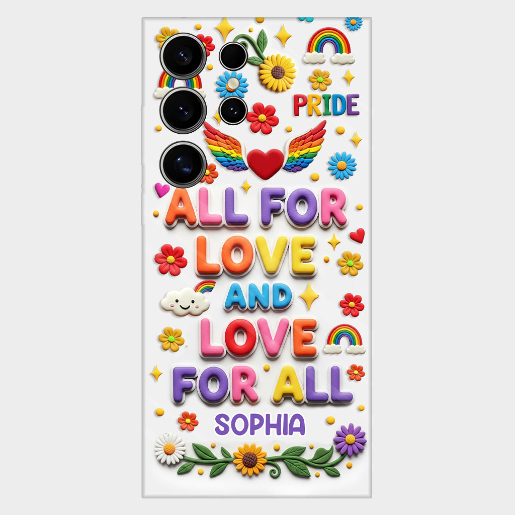 Alles für die Liebe und Liebe für alle – Personalisierte Handyhülle mit LGBT-Unterstützung und Vollbild-Print