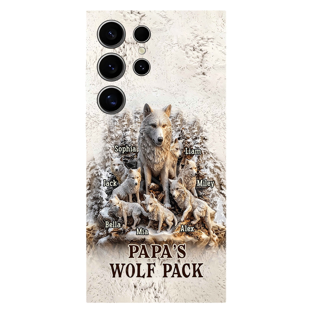Papa's Wolf Pack - Personalized Father Full Print Phone Case