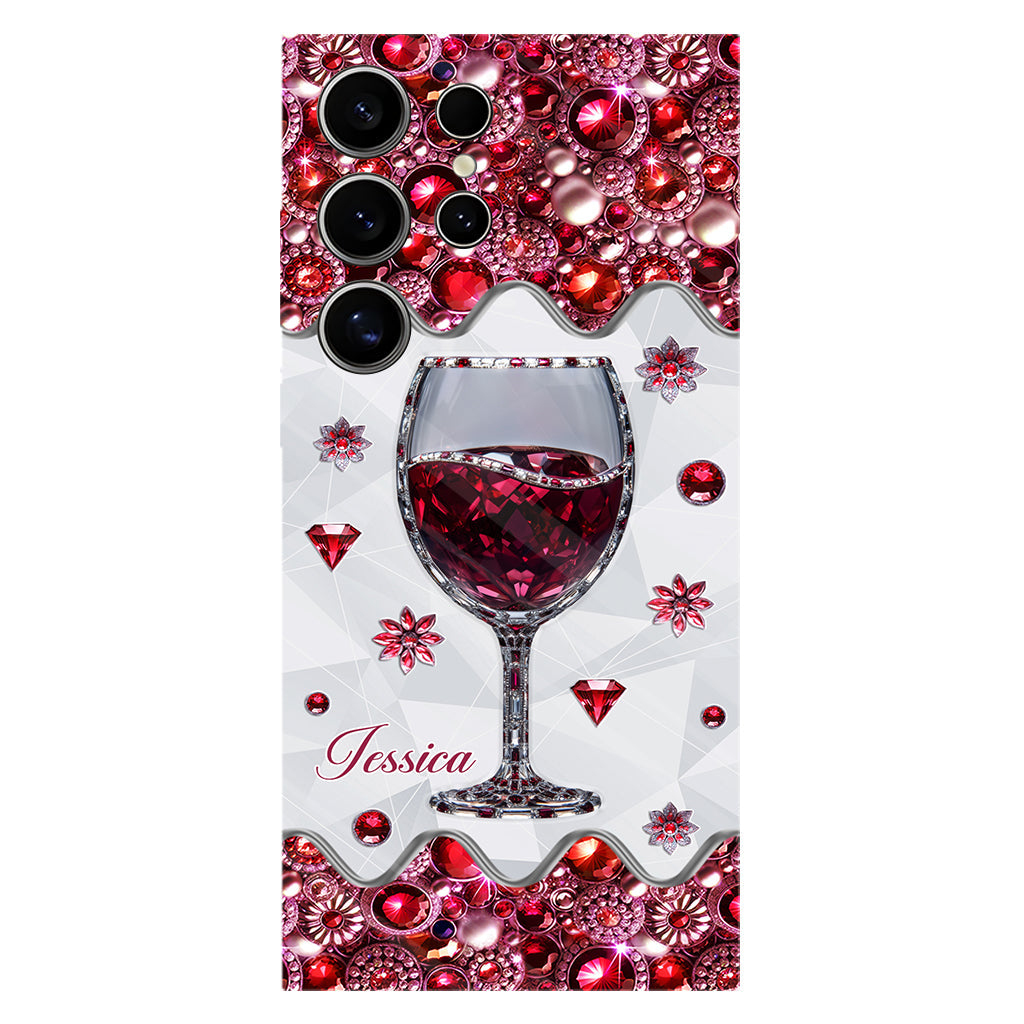 Einfach ein Mädchen, das Wein liebt – Personalisierte Handyhülle mit Weinmotiv