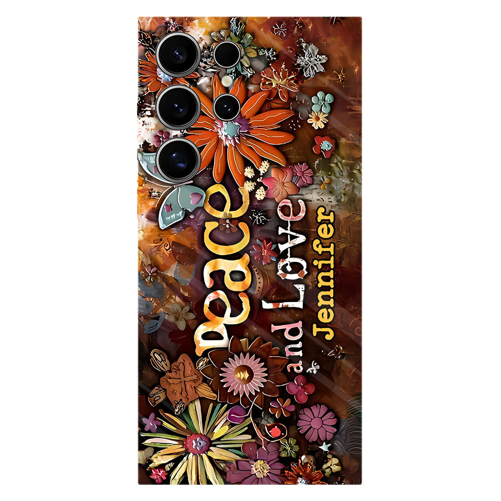 Frieden und Liebe – Personalisierte Handyhülle im Hippie-Stil mit Vollprint