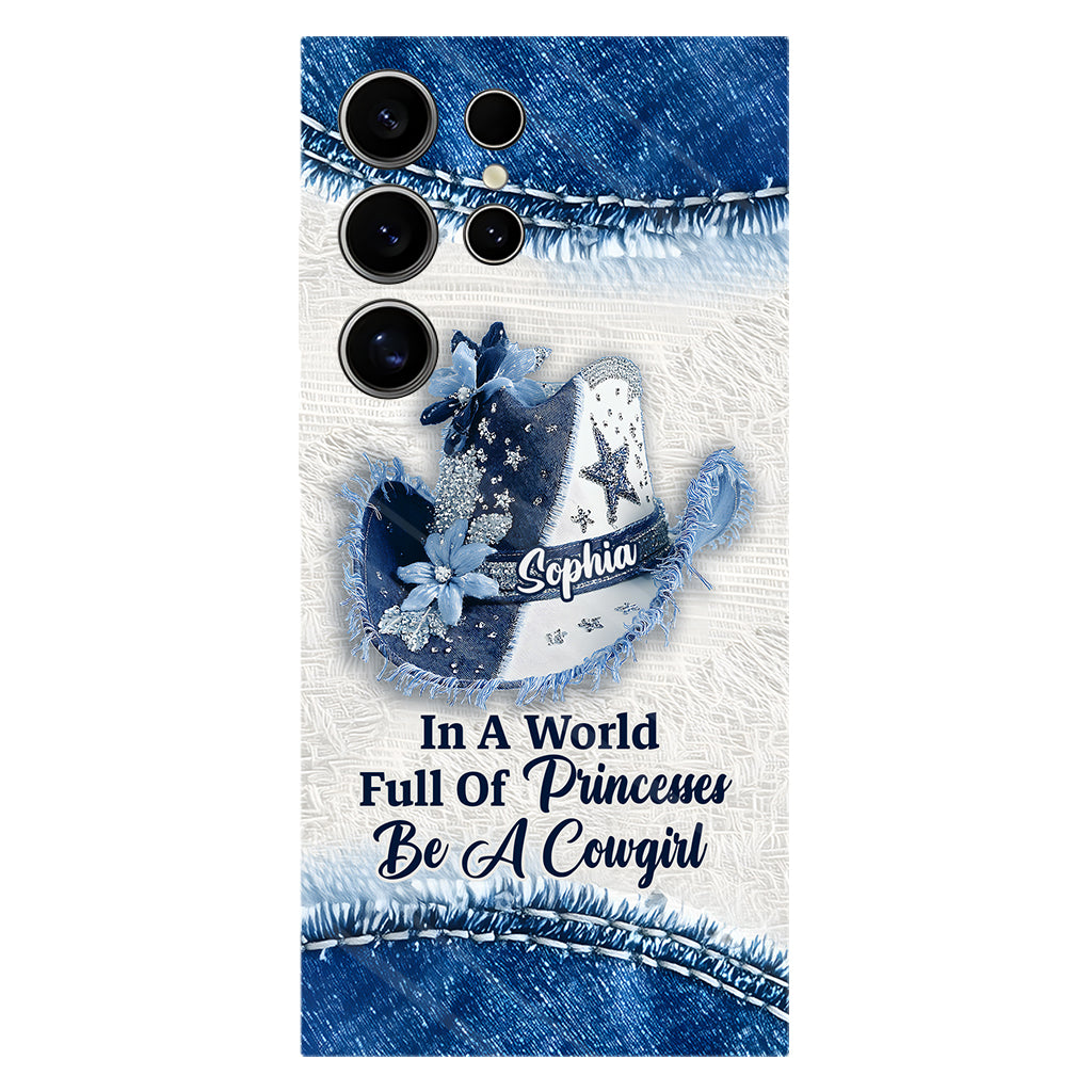 Dans un monde plein de princesses - Coque de téléphone personnalisée avec motif cowgirl