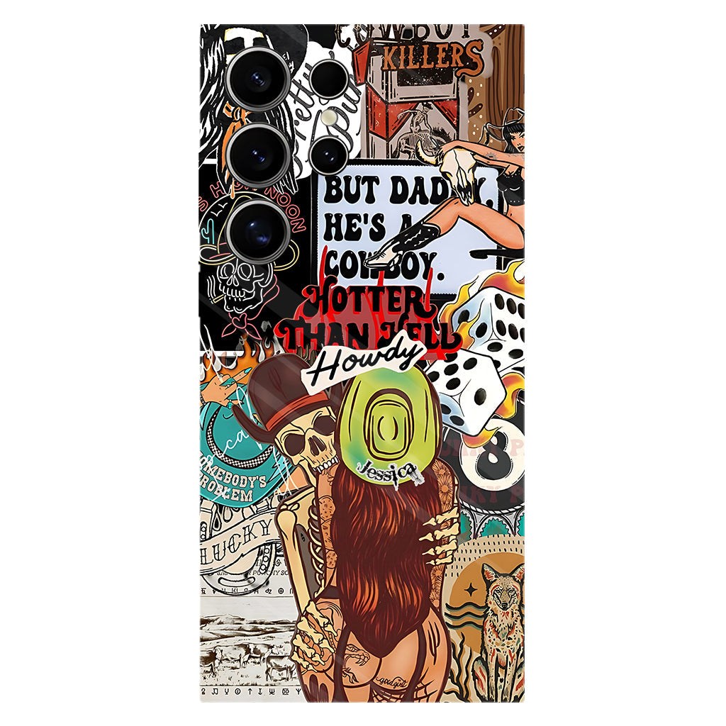 Salut Cowgirl ! Coque de téléphone personnalisée avec motif cowgirl
