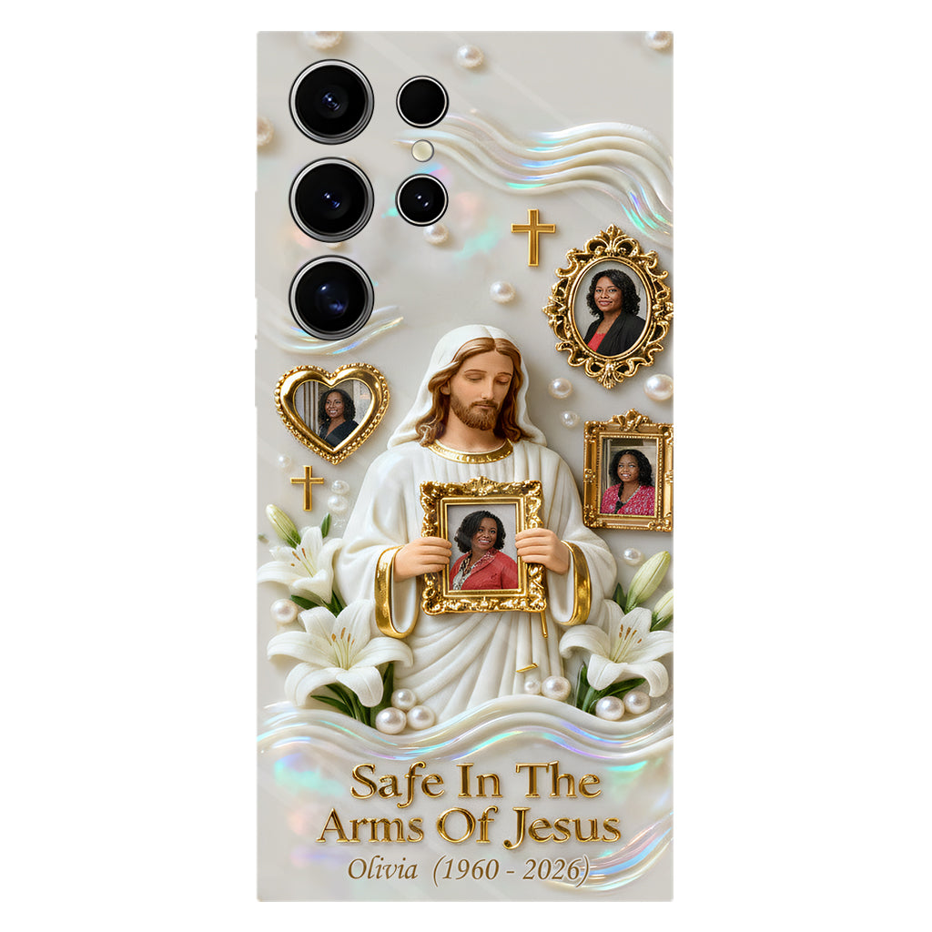 Sauver dans les bras de Jésus - Coque de téléphone commémorative personnalisée avec impression intégrale